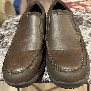 Nunn Bush Dark Brown Leather Slip-On Loafers